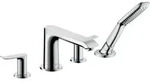 Hansgrohe Metris 4-Loch Wannenarmatur Fertigset Chrom Wannenrandmontage - Silber