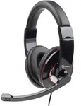 gembird Headset STEREO MHS 001 gl&auml;nzend Klinke schwarz - Schwarz
