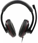 gembird Headset stereo schwarz/rot USB - Schwarz