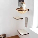 Silvio Design Katzen-Kletterwand, 4teilig beige/braun - Blau