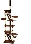 lionto Kratzbaum mit Deckenspanner, 230-250 cm gro&szlig;er Aktivit&auml;tsturm mit 2 H&ouml;hlen,
