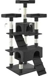 tectake&reg; Kratzbaum Barney 170 cm inklusive 2 Treppen, 4 Spielm&auml;usen und Kippschutz