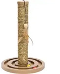 Karlie Kratzbaum Seegras mit Spielzeug Holz/Sisal Natur 30 x 30 x 44 cm - Gold