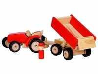 goki 55942 Traktor mit Anhänger, rot