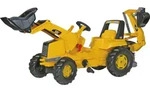 rolly toys Junior CAT Junior Lader Trettraktor mit Heckbagger, Ma&szlig;e: 164,5x53x76 cm;