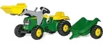 rolly toys Kid John Deere Trettraktor mit Schaufellader und Anh&auml;nger, Ma&szlig;e: