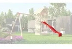 Tabaluga Wellenwasserrutsche schwedenrot B x T x H B 50,5 x L 296 - Wei&szlig;