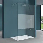Mai & Mai 80x200cm 8mm Teilsatiniert Walk-In Duschwand Duschabtrennung Stabilisator