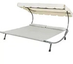 Leco Doppelliege grau/beige - Ma&szlig;e: 200 cm x 200 cm x 110 cm; 39212103 - Grau/Beige