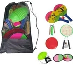 Garten & Strandspiele Set Beachball Klettball Frisbee Mini-Badminton Boing Ball