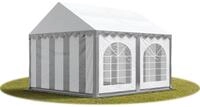 TOOLPORT Festzelt Partyzelt 3x4 m PREMIUM, hochwertige PVC Plane 750 N in grau-wei&szlig;