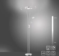 JUST LIGHT LED Deckenfluter HELIA rund Dimmfunktion des Fluterkopfes, Lesearm