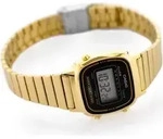 Casio Retro Collection LA670WGA-1DF Damenuhr Chronograph - Schwarz/Gold