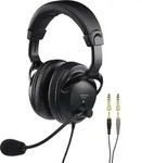 MONACOR BH-009 Professioneller Stereo-Kopfh&ouml;rer mit B&uuml;gelmikrofon - Schwarz
