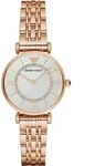 Emporio Armani AR1909 Damen-Armbanduhr, Edelstahl-Geh&auml;use, Metall-Armband - Wei&szlig;