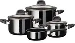 Silit Kochtopf-Set 4-teilig Modesto Line, Gemischtes Set, Schwarz, Edelstahl, Stahl,