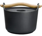 Iittala Sarpaneva Gusseisentopf - Emailliert mit Holzgriff - 3 l - Schwarz