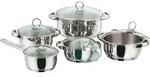 5/10 tlg. KING&reg; Kochtopfset &raquo;NEW SILVER LINE&laquo; aus Edelstahl mit Glasdeckel / f&uuml;r