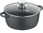 Kochtopf mit Glasdeckel 16, 20 oder 24 cm, Aluguss, schwarz - Vario Click (neue