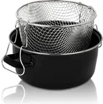 Karl Kr&uuml;ger PF24 Pommes Frites Topf emailliert, schwarz, 24 cm