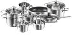 Kopf Topfset Josie aus Edelstahl, Induktion, Literskala, inkl. Glasdeckel, 14-teilig