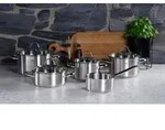 Fissler Palermo / Edelstahl-Topfset 5-teilig, T&ouml;pfe inkl. Glasdeckel (3 Kocht&ouml;pfe,
