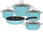 Riess Topfset 5 teilig kristallblau Emaille - Blau