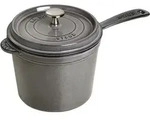 Staub Stieltopf, 18 cm | rund | Gusseisen | Graphit-Grau - Grau