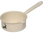Riess Stielkasserolle mit gro&szlig;em Ausguss ⌀14cm 0,8L Hirsch Gr&uuml;n Emaille -...