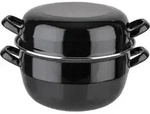 APS 627 Servier-Muscheltopf, schwarz emailliertes Stahlblech, &Oslash; 24 cm, Inhalt Topf