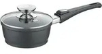 Stieltopf mit Glasdeckel 16 cm, Aluguss, schwarz - Vario Click (neue Version)