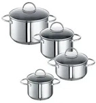 ROHE Germany Edelstahl-Topfset Ravenna, 4-teilig, Nimm-4-Set