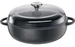 K&uuml;chenprofi Bauernpfanne mit Glasdeckel PROVENCE, 3,25 l, Schwarz, Keramik, Gas,