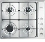 Smeg S64S Einbau-Gaskochfeld aus Edelstahl, 4 Brenner