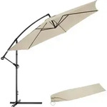 tectake&reg; Sonnenschirm Ciccio &Oslash; 350 cm mit Winddach - Beige