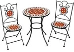 tectake&reg; Gartenm&ouml;bel Set Mosaik mit 2 St&uuml;hlen und Tisch - Braun