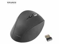 VIVANCO USB Wireless Maus, 1600 dpi mit Silent Klick, 5 Tasten inkl. Scrollrad
