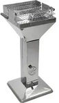 Holzkohle-S&auml;ulengrill M&eacute;rida - Silber