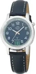 Master Time MTLA-10490-32L Damen-Funkuhr Lederband Blau - Blau