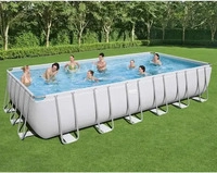 Bestway 3202640, Bestway Power Steel Pool-Set Rechteckig 732x366x132 cm Grau