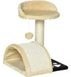 PawHut Kratzbaum Katzenbaum mit Spielb&auml;llen Sisalseil-Kratzstangen Beige - Beige