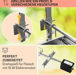 OneConcept 2-in-1 Rotisserie Grill mit Motor, Grill mit Drehspie&szlig;, Gro&szlig;er