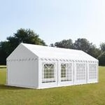TOOLPORT Partyzelt Festzelt 4x8 m Garten-Pavillon PVC Plane 700 N in wei&szlig;