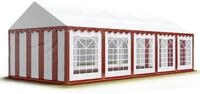 TOOLPORT Partyzelt Festzelt 5x10 m Garten-Pavillon PVC Plane 700 N in rot-wei&szlig;