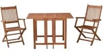 Merxx Gartenm&ouml;bel Set 3tlg., 2 Klappsessel, Klappentisch 107x65 cm - Eukalyptus