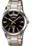 Herren Uhr Casio MTP-1381G-1ADF - Schwarz/Gold/Silber