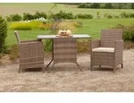 Merxx 5tlg. Treviso Balkonm&ouml;belset - 2 Sessel + Kissen, 1 Tisch - Farbe:...
