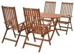 Merxx Gartenm&ouml;bel Set Vitoria 5tlg., 4 Klappsessel, 1 Klapptisch 135 x 85 cm -