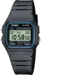Casio F-91W Collection Uni Digital Armbanduhr, schwarz - Schwarz