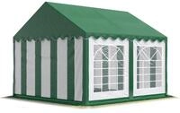 TOOLPORT Partyzelt Festzelt 4x4 m Garten-Pavillon PVC Plane 700 N in gr&uuml;n-wei&szlig;